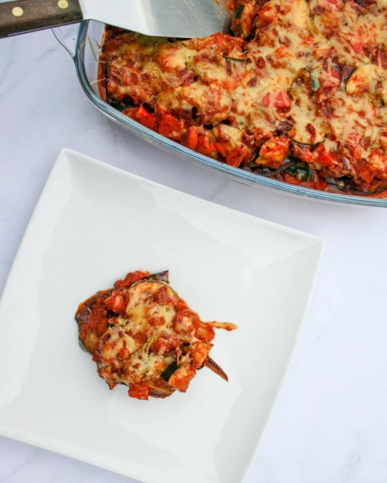 Pittige lasagne met aubergine en oude kaas